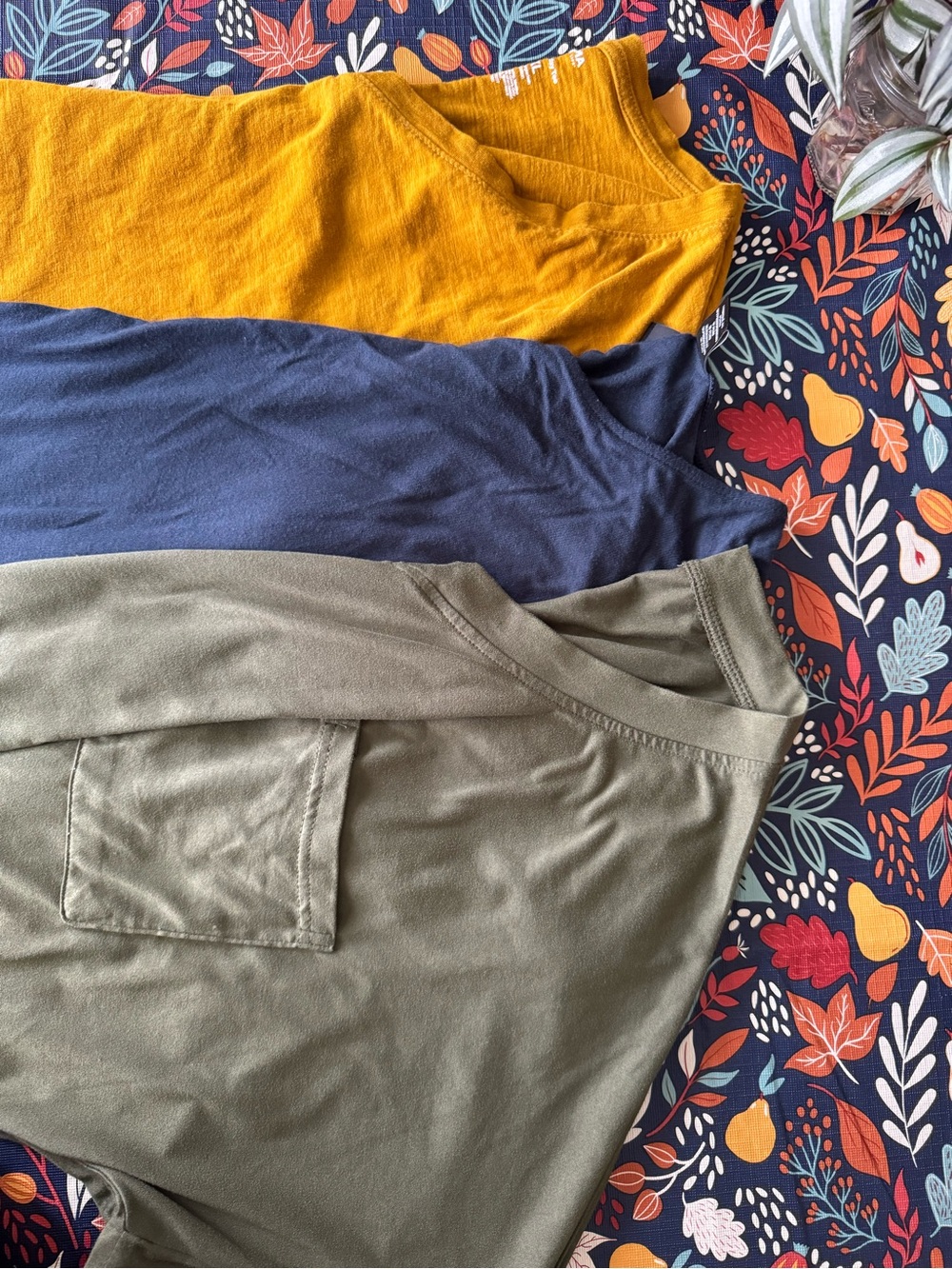 Women’s Basic set of t-shirts - Mustard, Navy, Olive